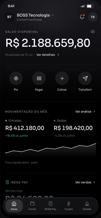 BOSS Pay — saldo consolidado da conta PJ